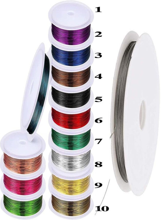 Diy Crafts Ft Tiger Tail Beading Wires Bright Bead Stringing Wires Stainless Steel Color, 10 Roll 10, 10 Color Tiger Tail Wire Rolls (Multicolor) - Image 1